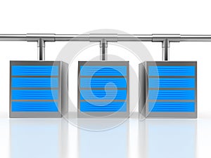 Server group over white background