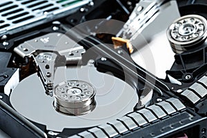 Server harddrive with open lid