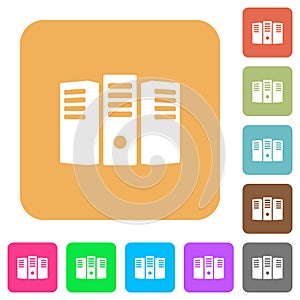 Server hosting rounded square flat icons