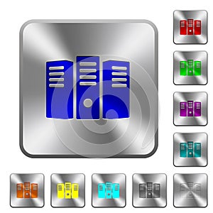 Server hosting rounded square steel buttons