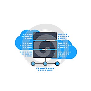 Server, hosting services, cloud system icon