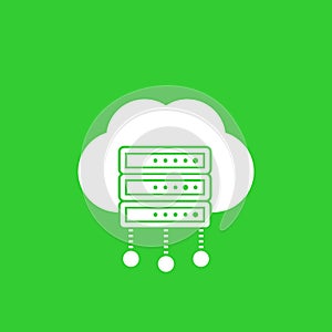 Server, hosting services vector icon