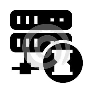 Server hourglass glyphs icon