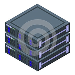 Server icon isometric vector. Data cloud