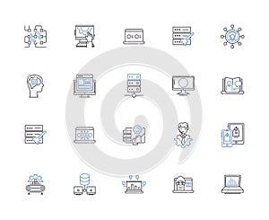 Server icons outline icons collection. Server, Icons, Network, Computing, System, Computer, Cloud vector and