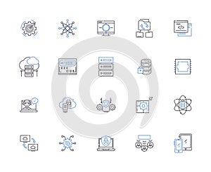 Server icons outline icons collection. Server, Icons, Network, Computing, System, Computer, Cloud vector and