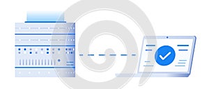 Server and laptop. Programming concept. Flat vector illustration