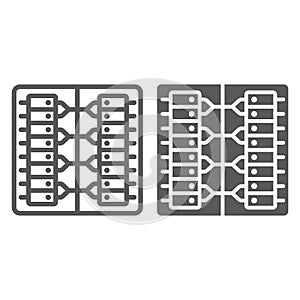 Server line and glyph icon, technology and system, data center sign, vector graphics, a linear pattern on a white