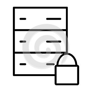 Server Lock Network Line Icon. Vector Simple Minimal 96x96 Pictogram