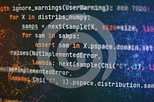Server logs analysis. Closeup developing programming and coding technologies. Developer working on web sites codes in office