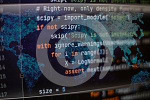 Server logs analysis. Closeup developing programming and coding technologies. Developer working on web sites codes in office