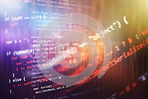 Server logs analysis. Closeup developing programming and coding technologies. Developer working on web sites codes in office