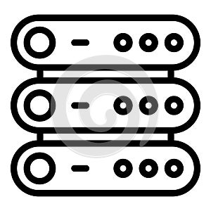 Server memory icon outline vector. Mobile data