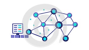 Server network connections, symbolizing data center or IT. vector design Generative AI