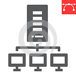 Server network glyph icon