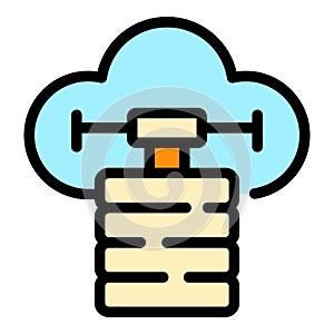 Server network icon color outline vector