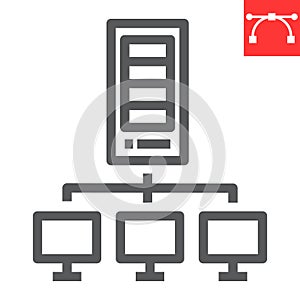 Server network line icon
