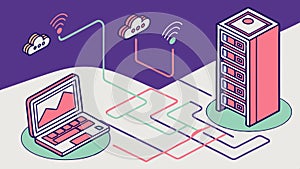 Server and network vector, data connection and technology design Generative AI