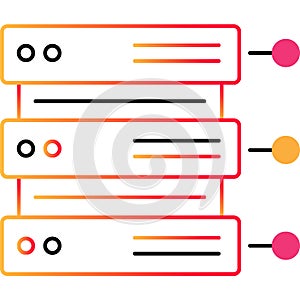 Server outline icon data storage cloud computer