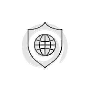 server protection icon. Element of online and web for mobile concept and web apps icon. Thin line icon for website design and