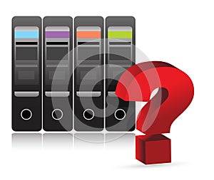 Server question mark illustration