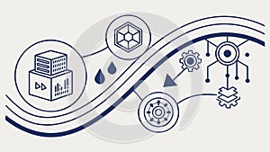 Server Rack with Abstract Data Flow, Dynamic IT Infrastructure, vector design Generative AI