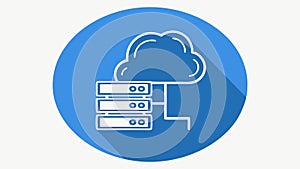 Server rack with cloud, symbolizing cloud computing and data, vector design Generative AI