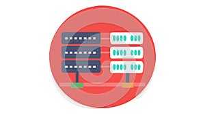 Server Rack Data Center Icon - IT, Networking Cloud Computing, vector design Generative AI