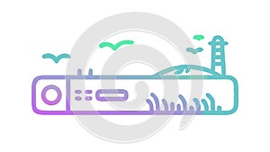 Server Rack Data Center Outline, Network Technology Vector Graphic, vector design Generative AI