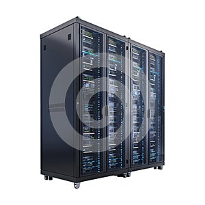 Server Rack in Data Center on Transparent Background - Ai Generated