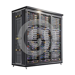 Server Rack in Data Center on Transparent Background - Ai Generated
