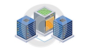 Server rack data center vector, modern IT infrastructure design. vector design Generative AI