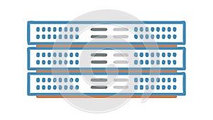 Server Rack Data Storage Center Icon Vector, vector design Generative AI