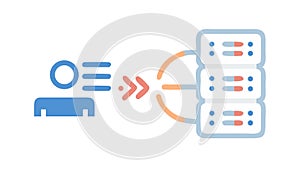 Server Rack Data Storage: Cloud Computing Network Infrastructure. IT Solutions. vector design Generative AI