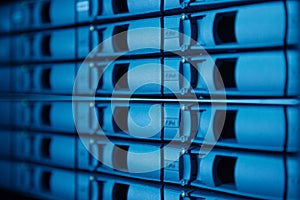 Server rack with hard drives