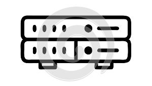 Server Rack Icon: Data Center, Network, Information Technology, Hosting vector design Generative AI