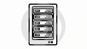 Server Rack Icon - Data Center Network System
