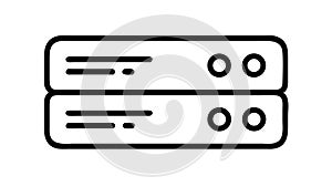 Server rack icon, representing data storage and hosting , vector design Generative AI