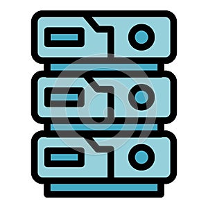 Server rack icon vector flat