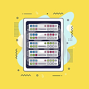Server Rack Illustration - Data Center Equipment and Network Infrastructure