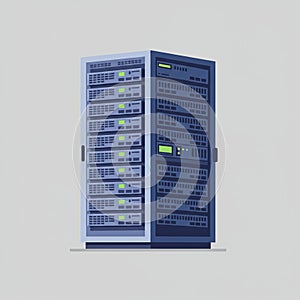 Server Rack Illustration - Data Storage and Network Infrastructure