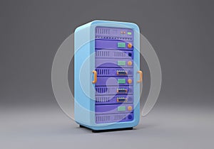 Server Rack Illustration on Gray Background for Technology Concepts