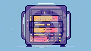 Server Rack Illustration, Network Infrastructure and Data Storage