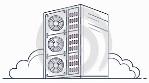 A server rack representing cloud computing and data center technology. vector design Generative AI