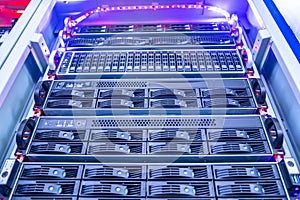 server with rack in server room