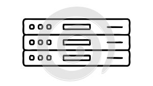 Server Rack Stack Icon for Data Centers and Hosting, vector design Generative AI