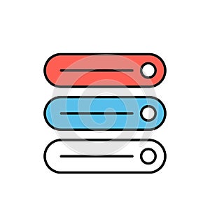 Server rack thin line icon. Color