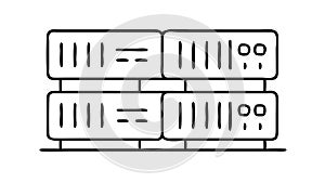 Server Rack Tower, Data Center Hardware, vector design Generative AI