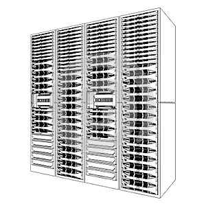 Server Rack Vector. Isolated On A White Background. A Vector Illustration Of A Server.