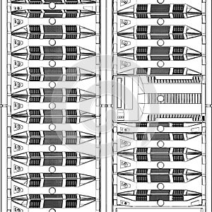 Server Rack Vector. Isolated On A White Background. A Vector Illustration Of A Server.